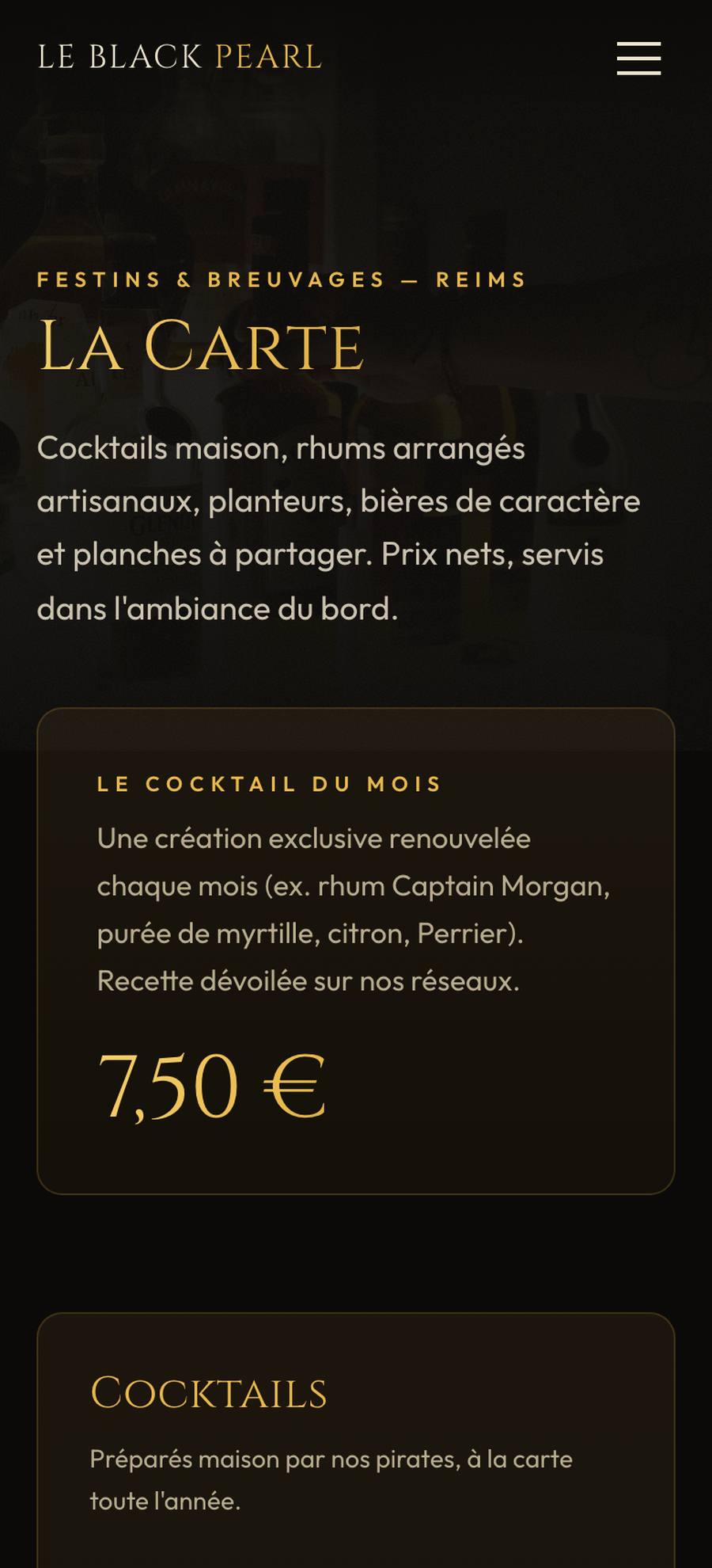 Le Black Pearl — Carte (mobile), rebuilt