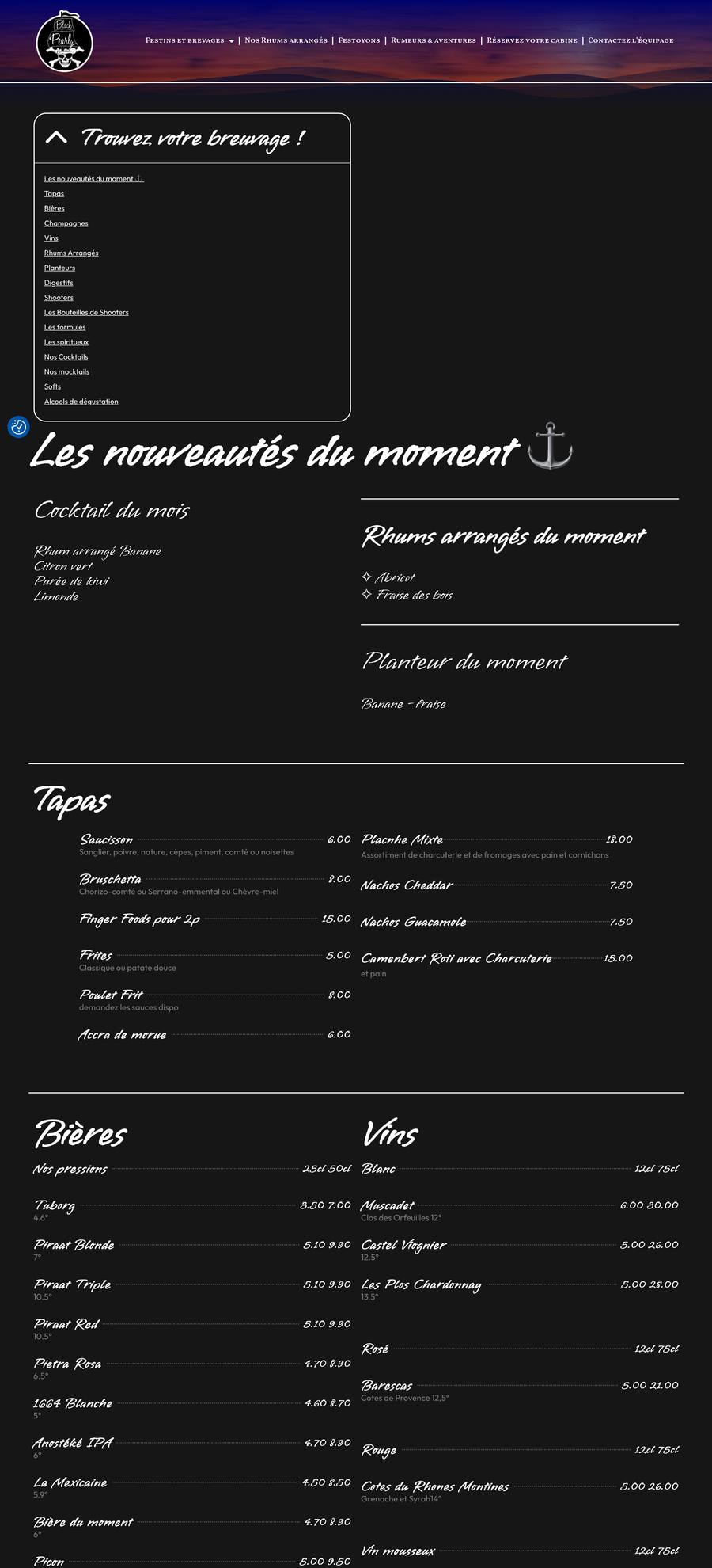 Le Black Pearl — Carte 2 (desktop), original